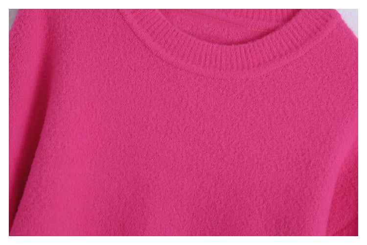 Pull ample à tube droit polyvalent, doux au toucher 7381