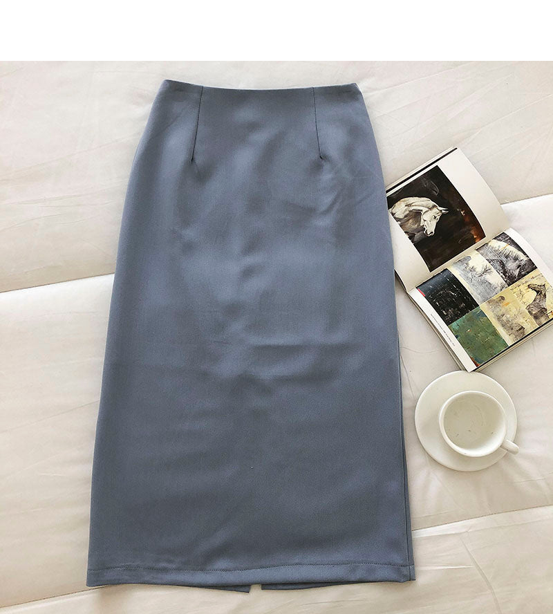 Das koreanische Damenkleid ist sanft und dünn, geteilter mittlerer und langer Rock 5688