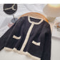 New Korean color blocking long sleeve top  5895