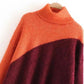 Casual high neck Pullover mohair sweater  7338