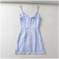 Bow suspender dress short skirt female  7080