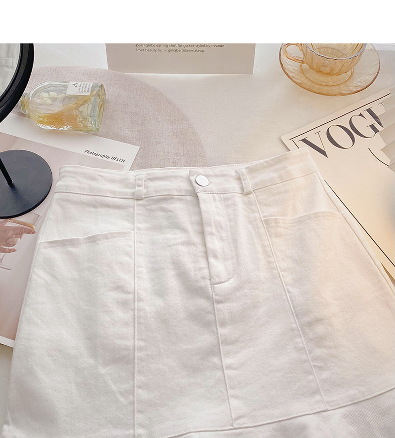 New Korean version of foreign style thin solid color Hip Wrap Skirt  5644
