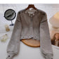 New Korean design lantern sleeve hole short top  5939