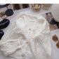 French retro pearl button V-Neck long sleeve top  6125