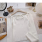 Large round neck leaky clavicle sweater bandage long sleeve top  6611