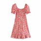 Französisches Retro-Mädchenkleid mit süßem Schmetterlingsdruck 7072