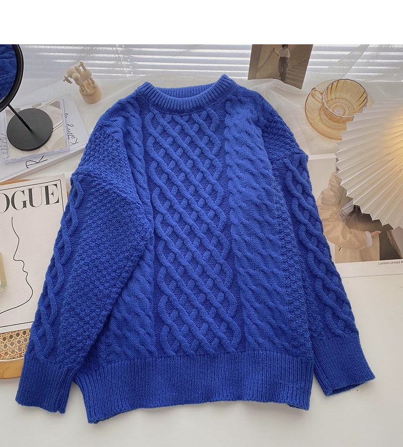 Koreanisches Design, lockere und dünne Textur, vielseitiger Langarmpullover 6147