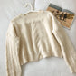 Neuer koreanischer, schmaler, lockerer, kleiner Split-Twist-Pullover 5846