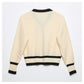 Veste cardigan tricotée à boutons, pull slim polyvalent à la mode 7274