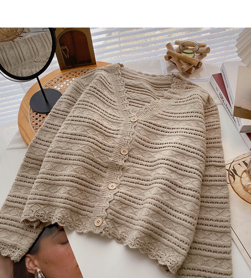 New Korean minority retro solid color thin V-Neck long sleeve top  6586