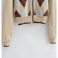 Strickpullover im College-Stil mit Rautenmuster 7517