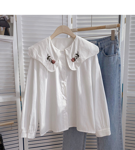 Chemise Vintage Art brodée à col bébé 6416