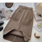 Retro casual slim split high waist A-line skirt  5772