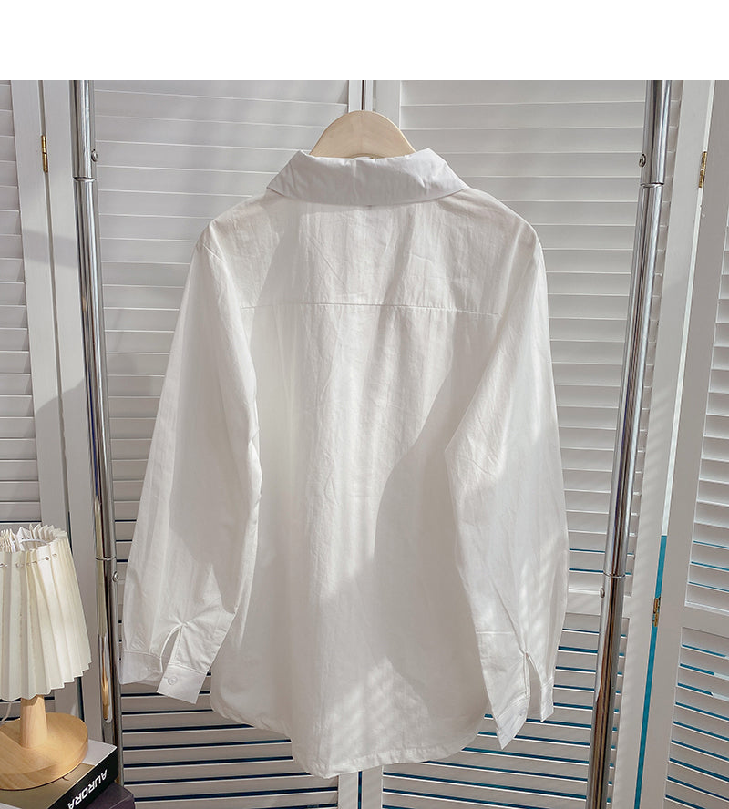 Korean solid color foreign style bandage single breasted Lapel top  6381