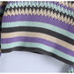 V-neck Lantern Sleeve T-Shirt contrast stripe hollowed out  7230