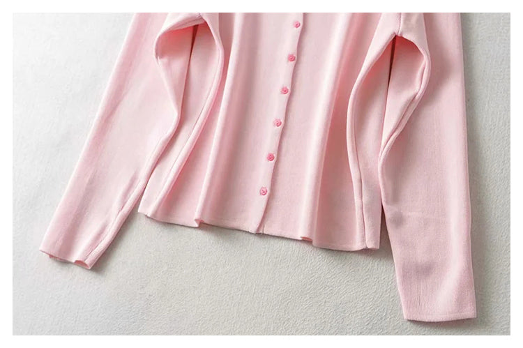 New simple slim button knit cardigan  7285