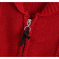 Contrast jacquard stand collar zipper knitted cardigan coat  7428