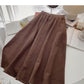 Casual and versatile student A-shaped high waist skirt  5746