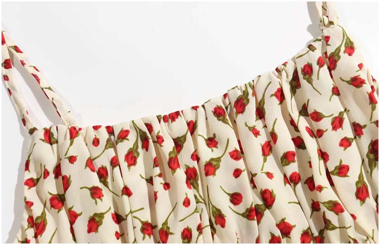 New slim fit, slim and versatile Vintage sling broken flowers  7133