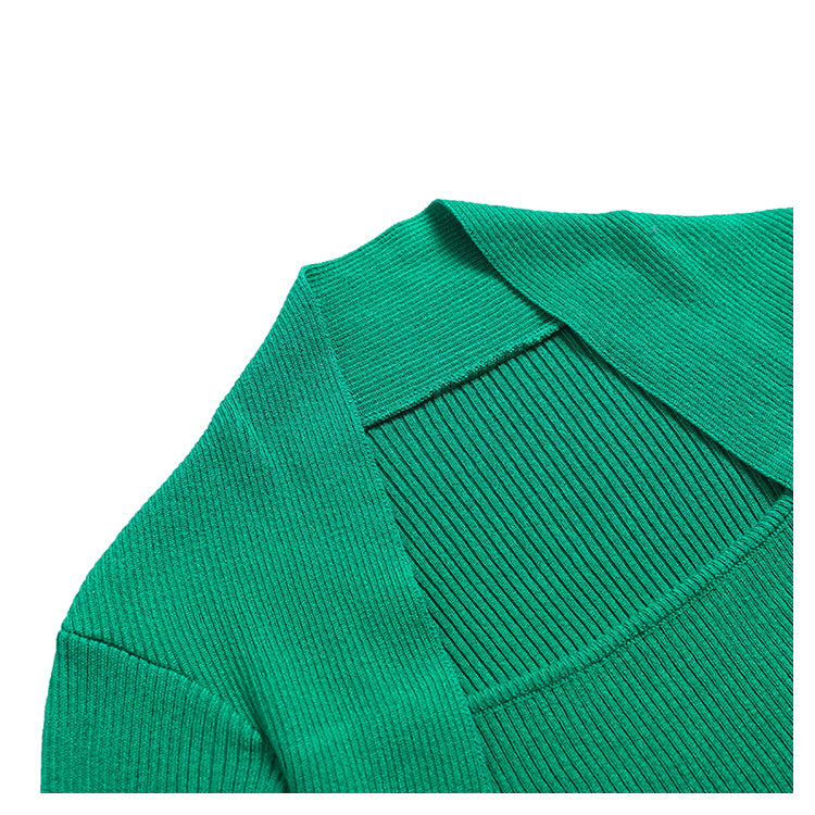 Sweet cool Spice Girl retro square collar chic sweater  7203