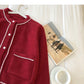 Soft Hong Kong Style crew neck button cardigan  5847