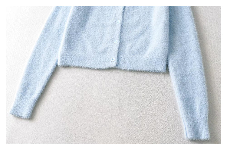Vintage high waist navel top cardigan sweater  7431