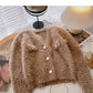 Nerzimitat-Pullover, einfarbig, Strickjacke, Mode 6135