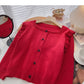 Einreihiger Vintage Pullover mit eckigem Ausschnitt 6209