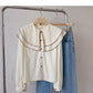 Baby collar long sleeve Vintage shirt casual loose top fashion  6431