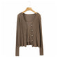 Knitted long sleeved cardigan + two-piece sweater with sling inside  7269
