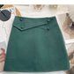 Design sense personalized button high waist slim A-line skirt  5566