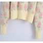 Round Lapel printed sweater baby collar sweater  7167