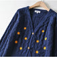 Vintage floret embroidery short sweater  7162