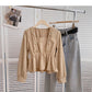 Niche design double breasted Square Neck Shirt  6360