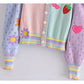 Fruit love embroidered knitted cardigan sweater coat  7310