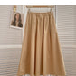 Hong Kong style high waist medium length A-shaped umbrella skirt  5830