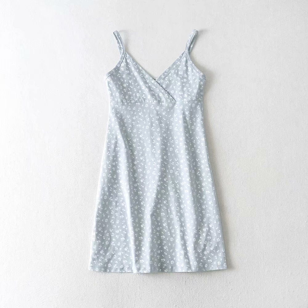 Jupe à bretelles slim pour fille de fleur pastorale rétro française 7027