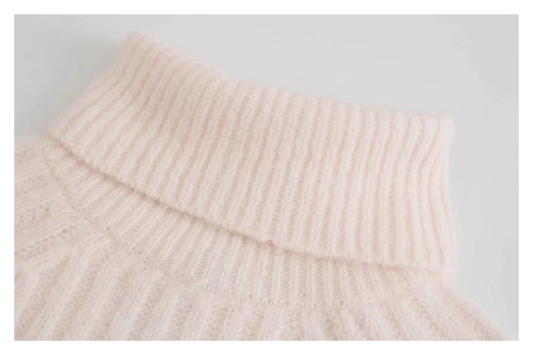 Versatile slim short rib turtleneck sweater  7474