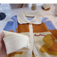 Design sense Vintage contrast long sleeve short top  5865