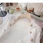 Niche design knitwear square neck double row button top fashion  6506