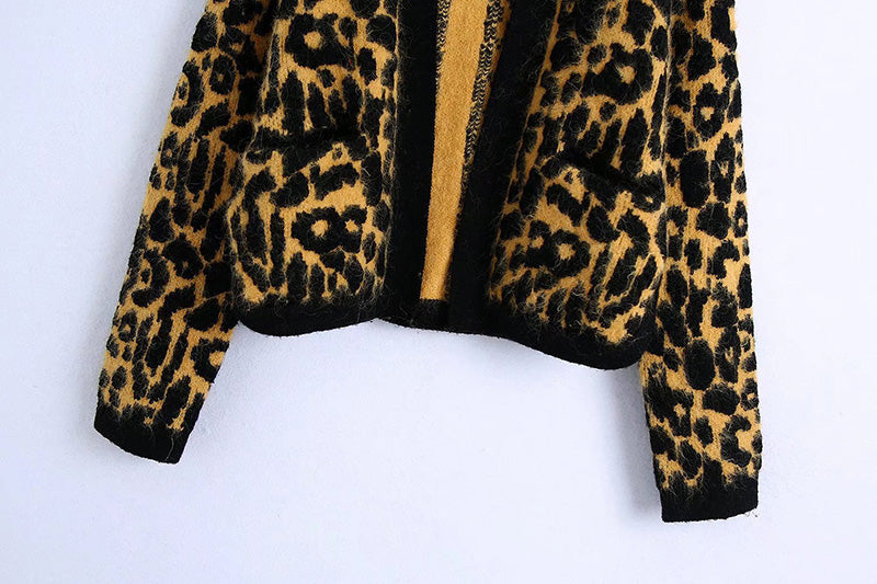 Vintage Animal Jacquard Pullover Strickmantel 7350