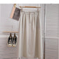 Solid color versatile high waist skirt  5825