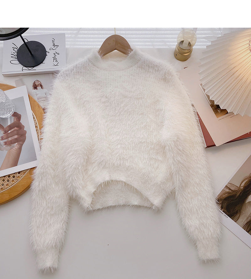 Koreanisches weiches, wachsartiges, faules und vielseitiges Langarm-Pullover-Oberteil 5952