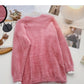Imitation mink sweater design feeling lazy top  6167