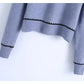 New floral sweet stitching embroidered knit top  7221