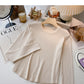 Slim fit short versatile casual long sleeve top  6486