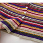 Bunt gestreifter Pullover süßes kurzes Top mit V-Ausschnitt und hoher Taille 6521