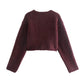New versatile V-neck short sweater  7473