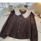 Long sleeve shirt women's design casual Plaid top  6318