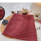 Retro personalized Plaid slim Hip Wrap Skirt  5597